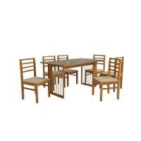 Conjunto Sala De Jantar Elisa Em Madeira Maciça 6 Cadeiras Boucle Bege - 8