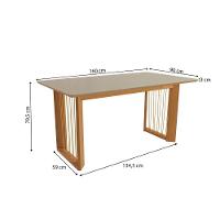 Conjunto Sala De Jantar Elisa Em Madeira Maciça 6 Cadeiras Boucle Cinza - 3