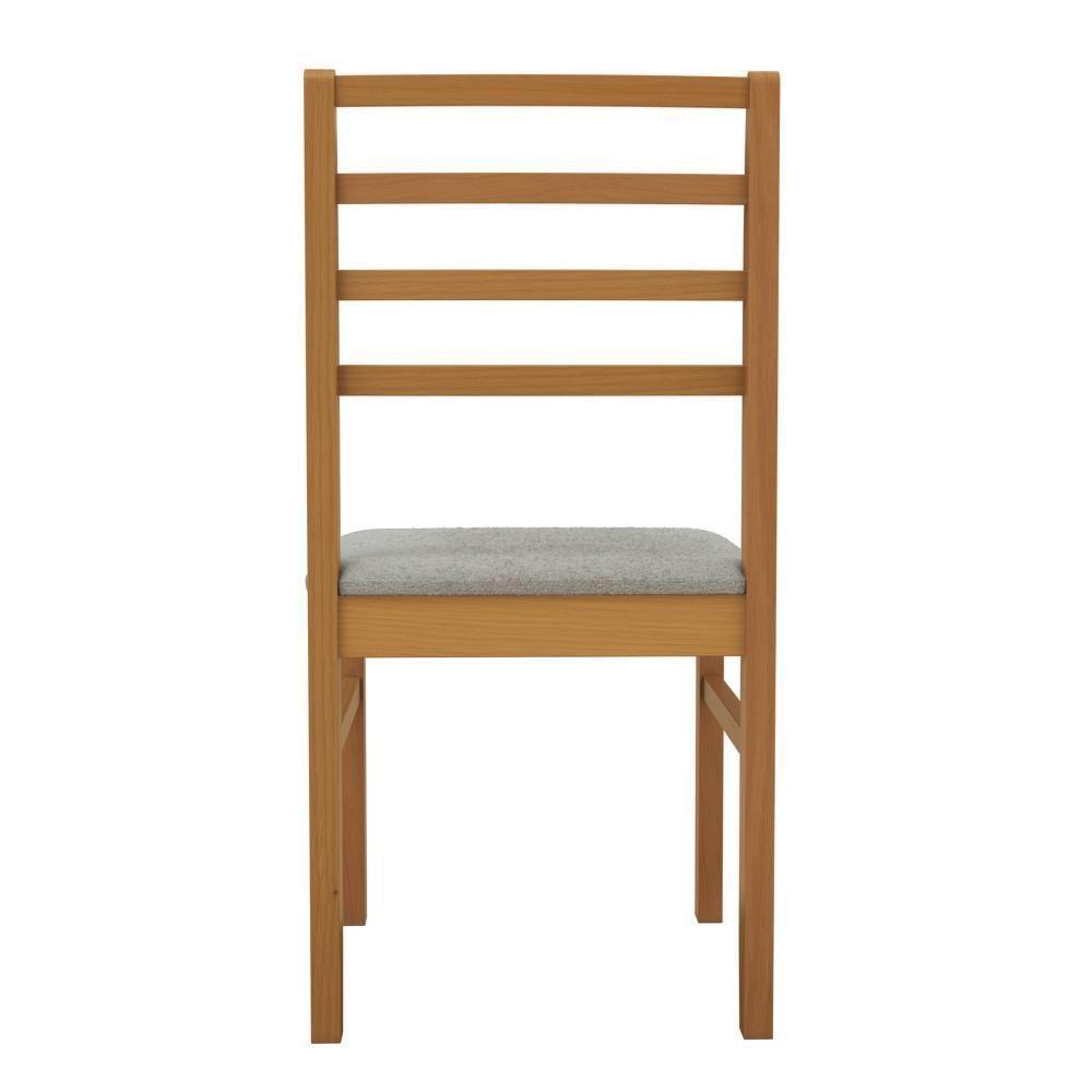 Conjunto Sala De Jantar Elisa Em Madeira Maciça 6 Cadeiras Boucle Cinza - 6