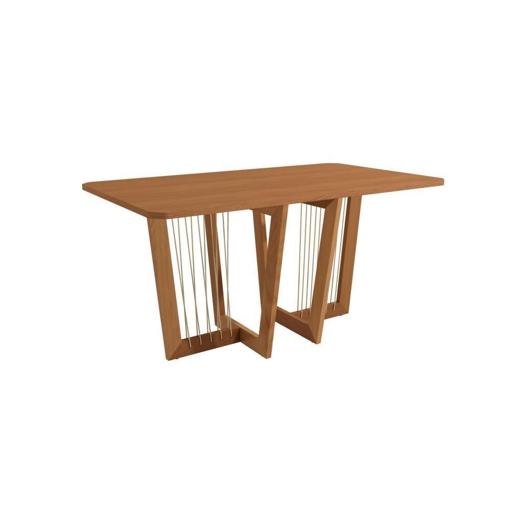 Conjunto Sala De Jantar Dora Em Madeira Maciça 6 Cadeiras Linho Fendi - 2