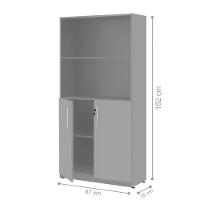 Armario Com 3 Prateleiras Etios Cinza - 2