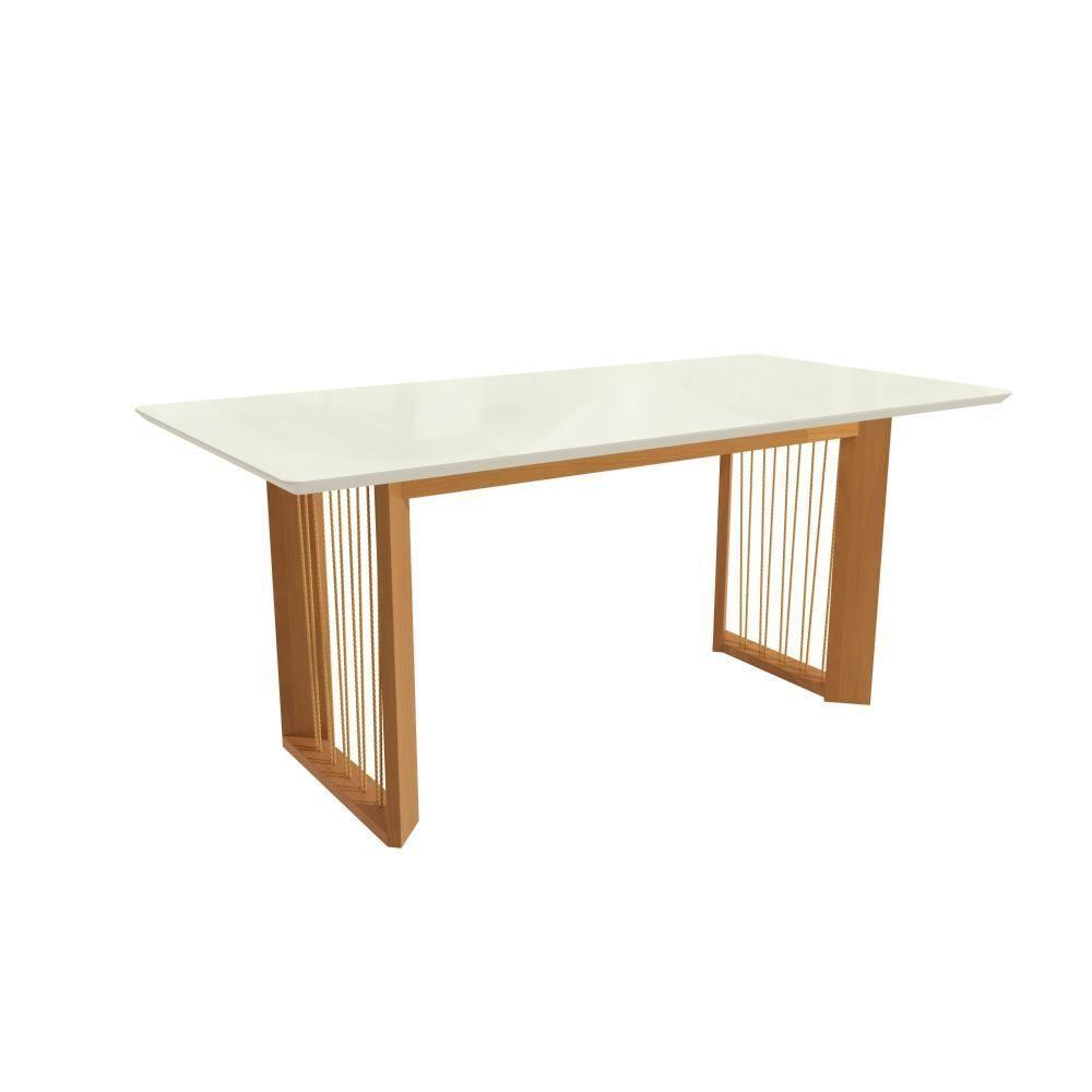 Conjunto Sala De Jantar Dora Em Madeira Maciça 6 Cadeiras Linho Fendi - 7