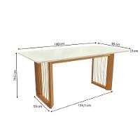 Conjunto Sala De Jantar Dora Em Madeira Maciça 6 Cadeiras Linho Fendi - 3