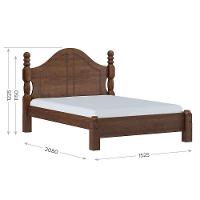 Cama De Casal Clássica 208cm X 152,5cm Café Ouro Madeira Pinus - Finestra - 2