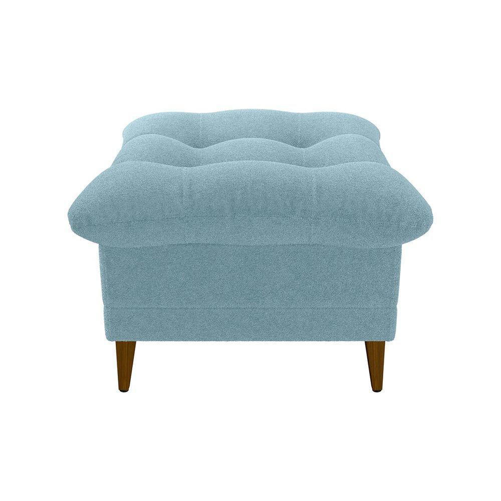 Conjunto P/ Sala Montreal 1 Poltrona Decorativas E 1 Puff Bouclê Azul - Matrix - 6