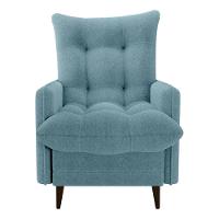 Conjunto P/ Sala Montreal 1 Poltrona Decorativas E 1 Puff Bouclê Azul - Matrix - 8