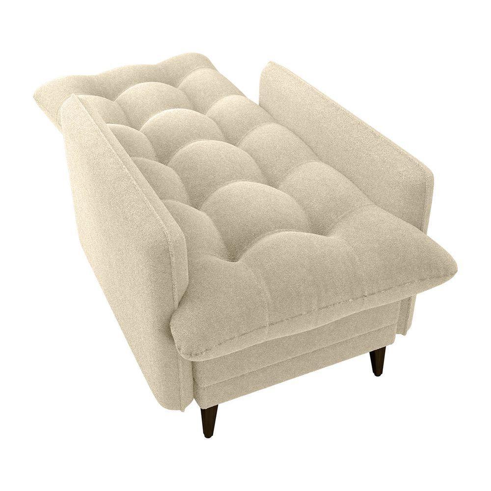 Conjunto P/ Sala Montreal 1 Poltrona Decorativas E 1 Puff Bouclê Natural - Matrix - 3