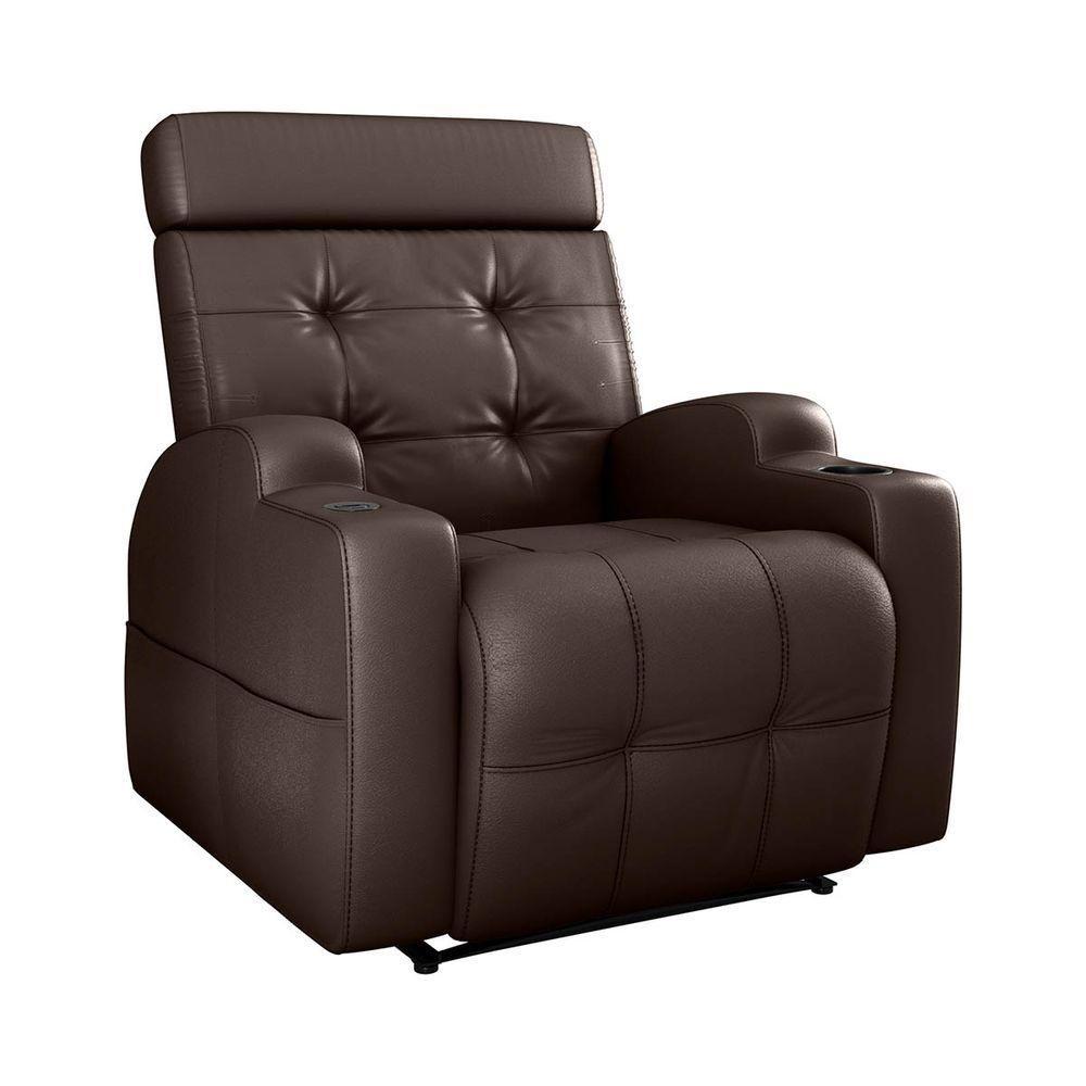 Poltrona Cherokee 1 Lugar Reclinagem Automática E Porta Copo Corano Marrom - Matrix - 2