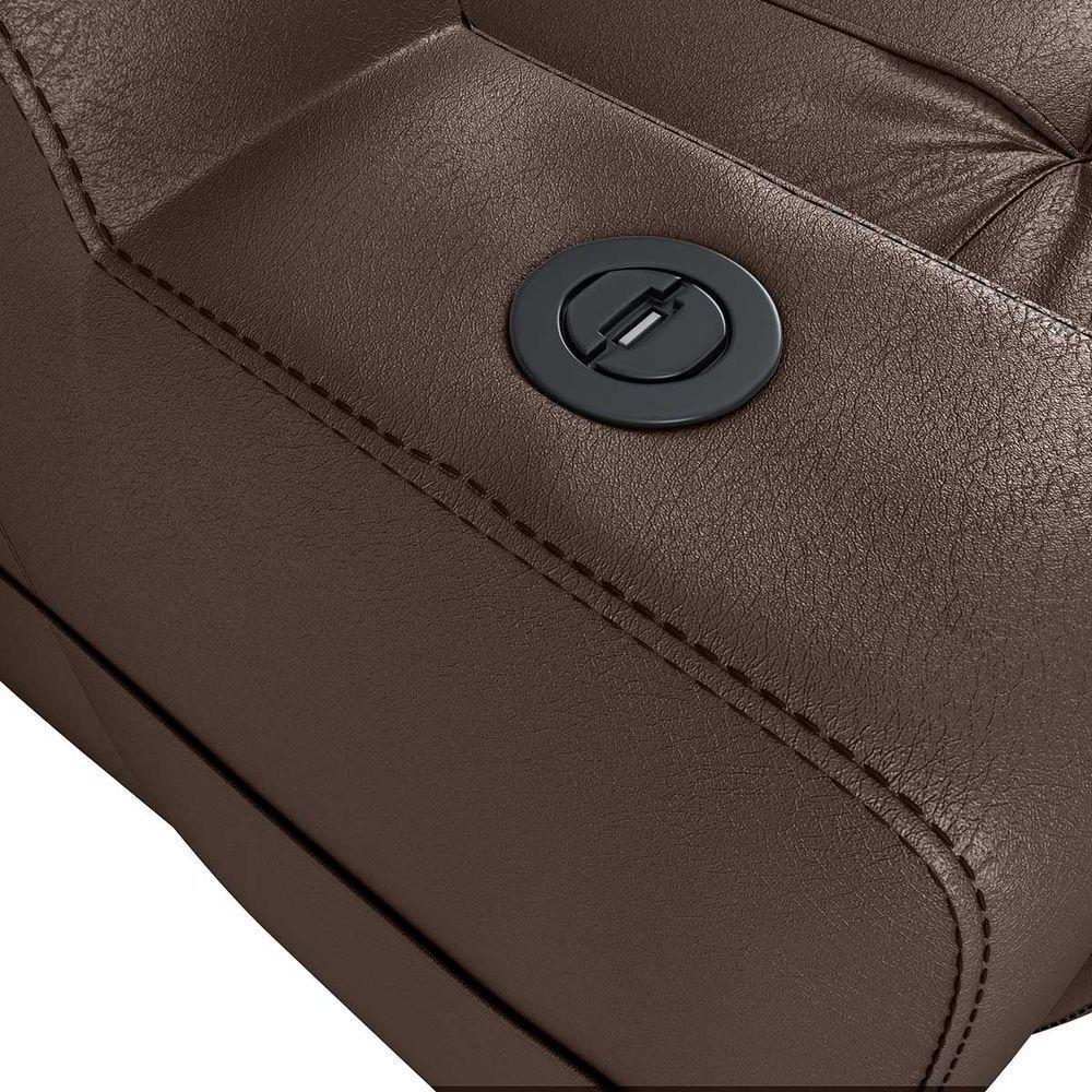 Poltrona Cherokee 1 Lugar Reclinagem Automática E Porta Copo Corano Marrom - Matrix - 3