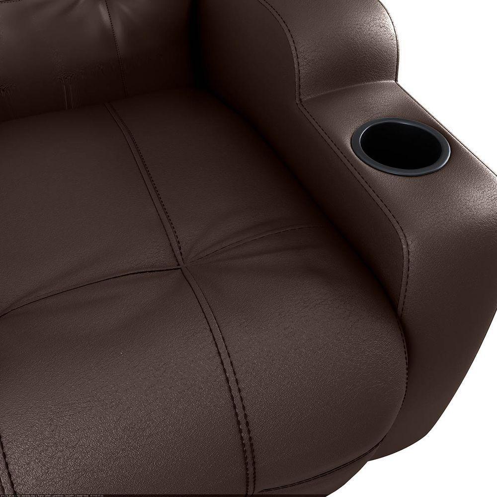 Poltrona Cherokee 1 Lugar Reclinagem Automática E Porta Copo Corano Marrom - Matrix - 6