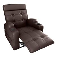 Poltrona Cherokee 1 Lugar Reclinagem Automática E Porta Copo Corano Marrom - Matrix