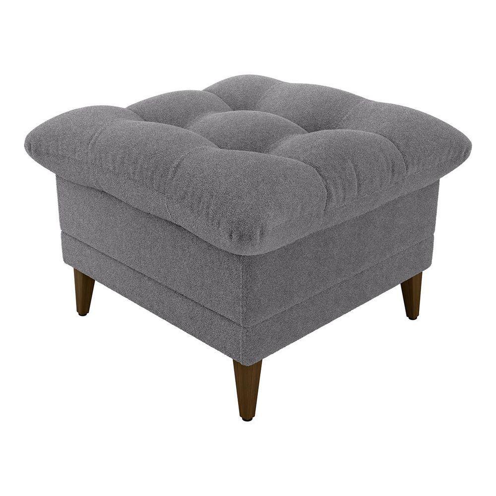 Conjunto P/ Sala Montreal 1 Poltrona Decorativas E 1 Puff Bouclê Cinza - Matrix - 8