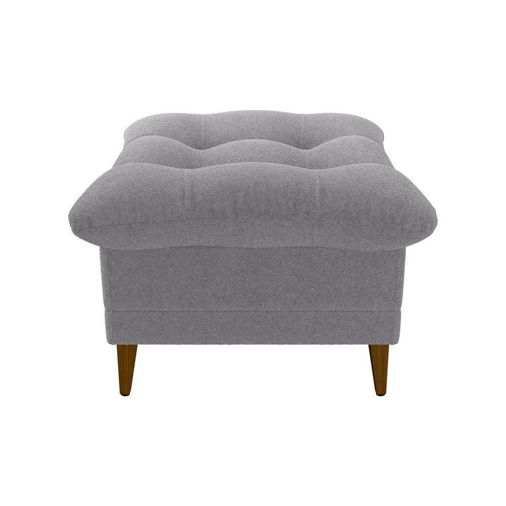 Conjunto P/ Sala Montreal 1 Poltrona Decorativas E 1 Puff Bouclê Cinza - Matrix - 10