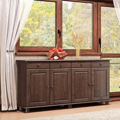 Balcão Para Cozinha 4 Portas E 4 Gavetas Café Rubi Madeira Pinus - Finestra