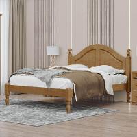 Cama De Casal Queen 214cm X 170cm Com Pés Torneados Freijó Ouro Madeira Pinus - Finestra - 1
