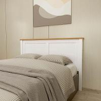 Cabeceira Casal Para Cama Box Branco/freijó Topázio Madeira Pinus - Finestra - 1