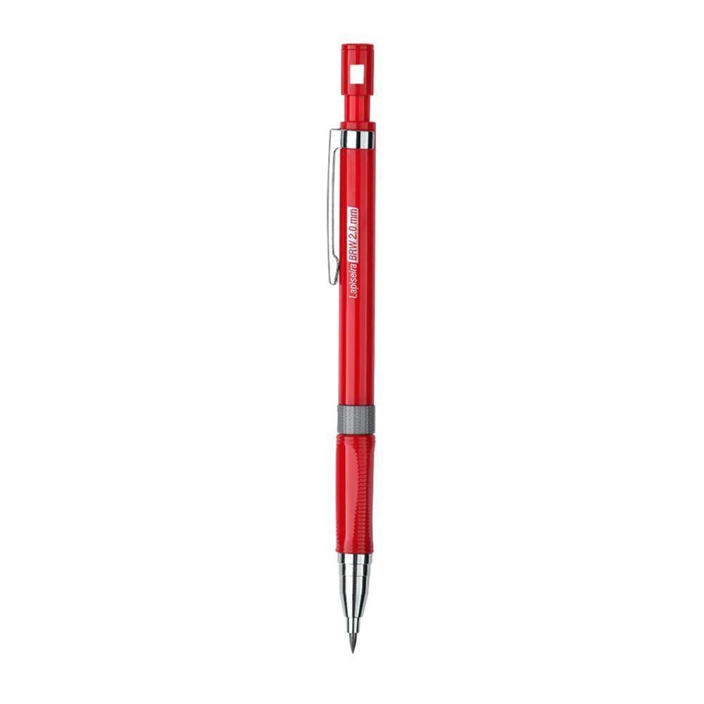 Lapiseira Técnica 2.0mm Com Apontador Integrado E Grip Antiderrapante Brw Vermelho - 1