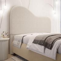 Cabeceira Orgânica Cama Box Queen Size Sea 160cm Com Frame Bouclé Bege - Desk Design