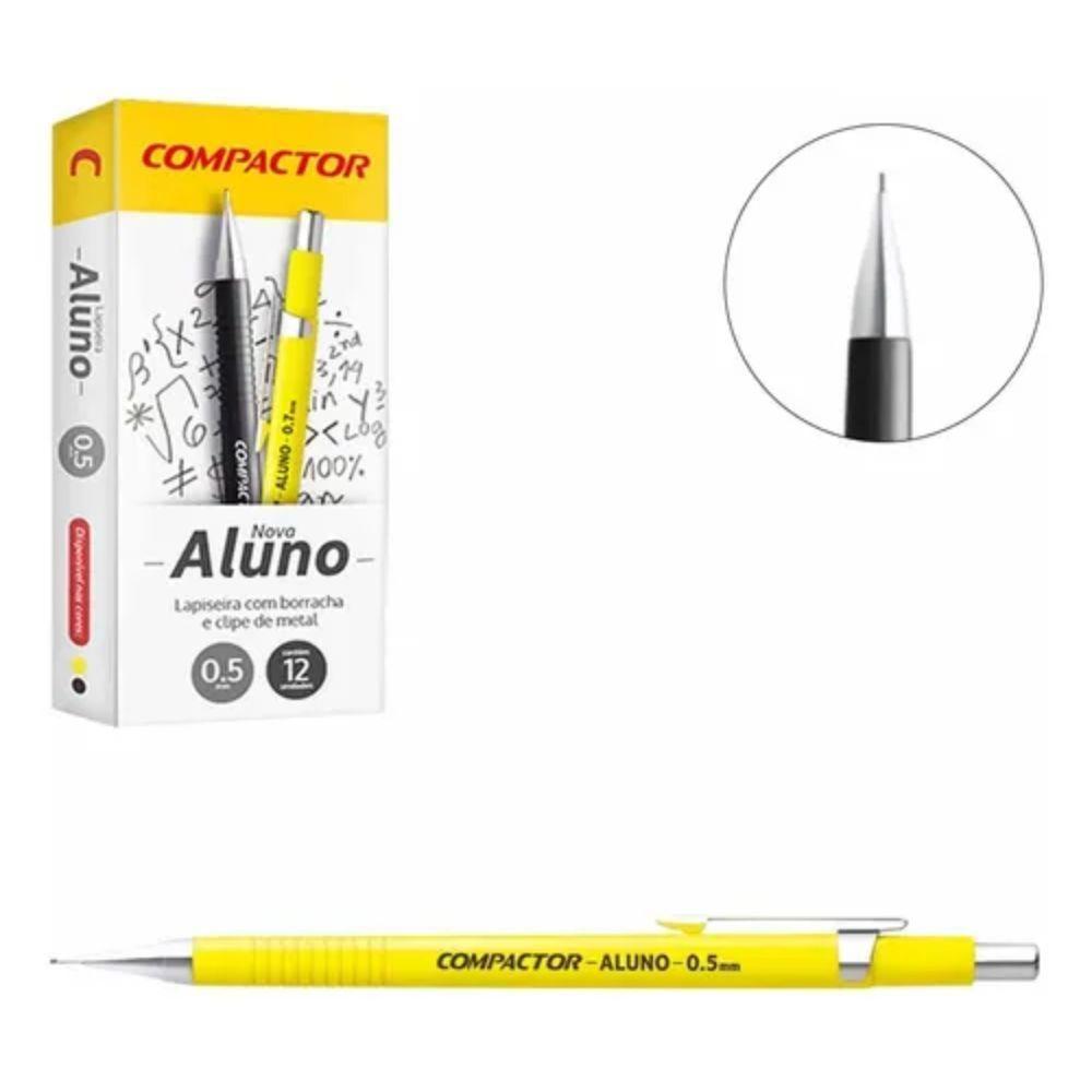 Lapiseira Com Borracha 0.5mm Aluno Compactor Preto - 3
