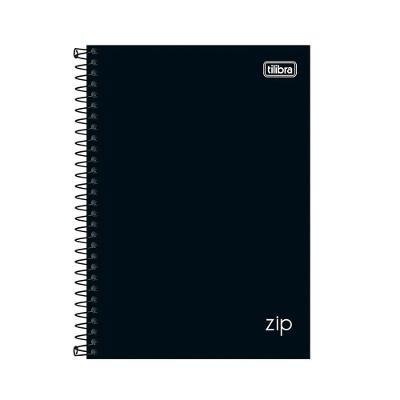 Caderno Espiral Pequeno 1/4 Capa Dura 80 Folhas Zip Tilibra Preto
