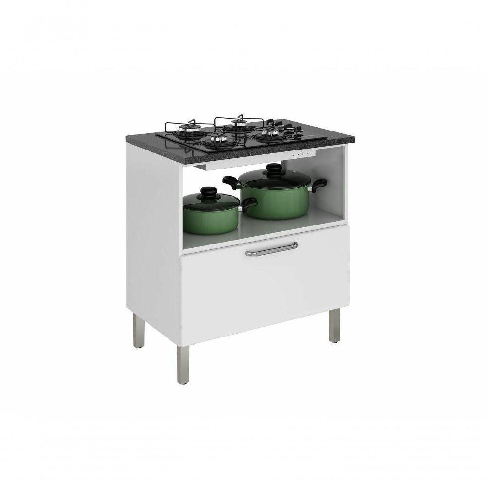 Balcão Cozinhas Itatiaia Tarsila Para Cooktop 4 Bocas - 1 Porta Horizontal E 1 Gaveta - Branco - 2