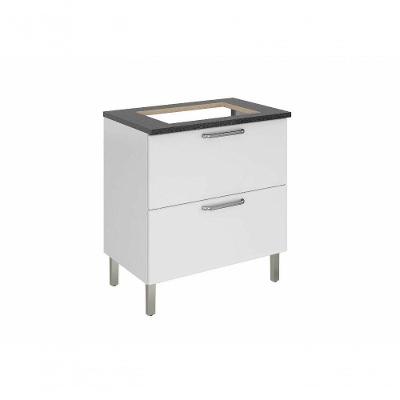 Balcão Cozinhas Itatiaia Tarsila Para Cooktop 4 Bocas - 1 Porta Horizontal E 1 Gaveta - Branco