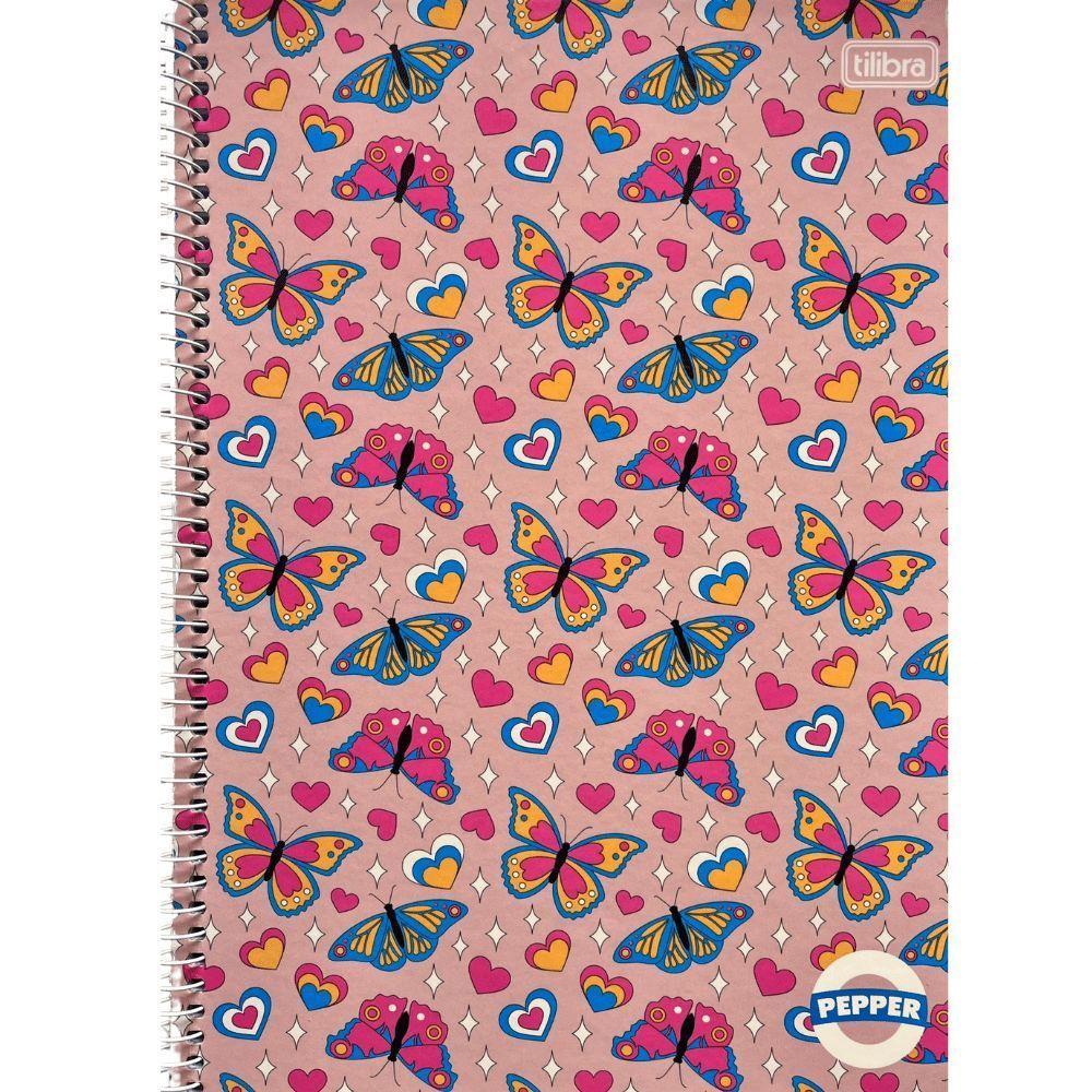 Caderno Espiral Capa Dura Universitário Pepper Feminino 80 Folhas Tilibra Estampa 1 - 1