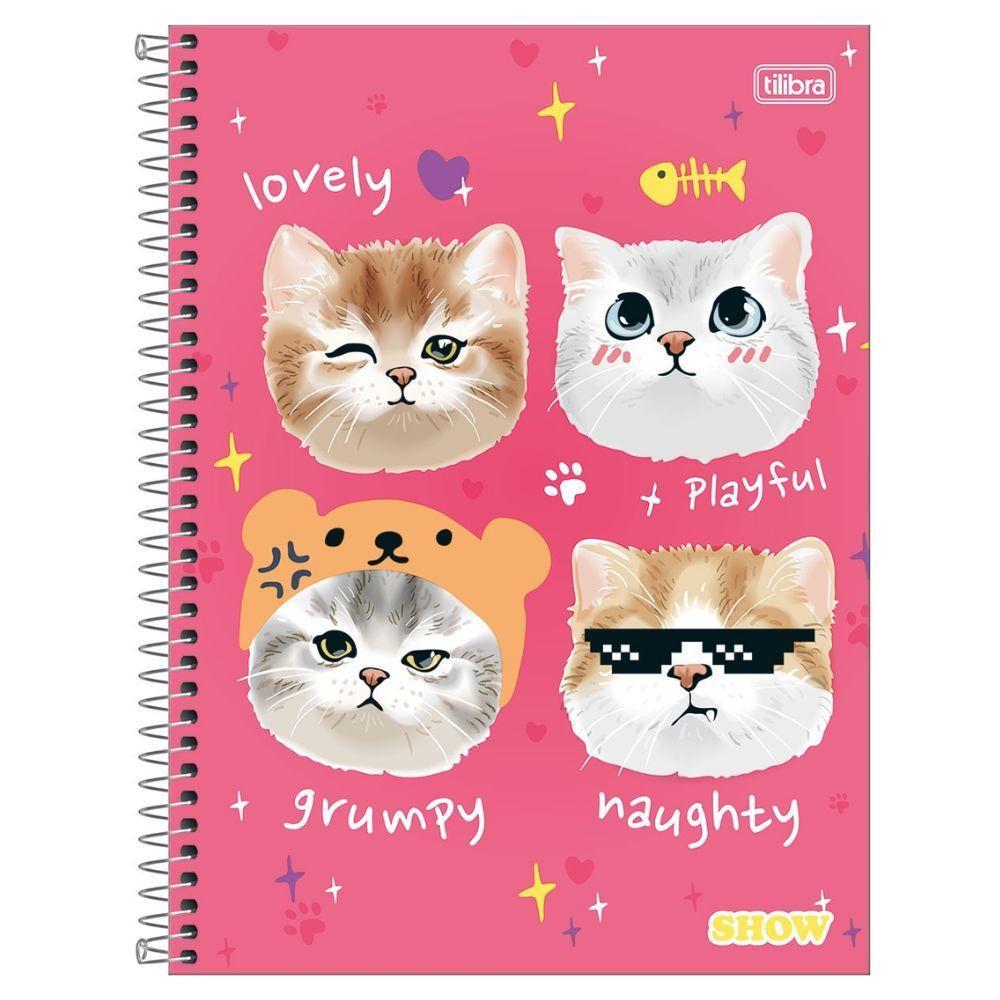 Caderno Espiral Capa Dura Universitário A4 1 Matéria 80 Folhas Feminino Show Tilibra Estampa 2 - 1