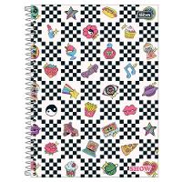 Caderno Espiral Capa Dura Universitário A4 1 Matéria 80 Folhas Feminino Show Tilibra Estampa 1 - 1