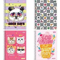 Caderno Espiral Capa Dura Universitário A4 1 Matéria 80 Folhas Feminino Show Tilibra Estampa 4 - 2