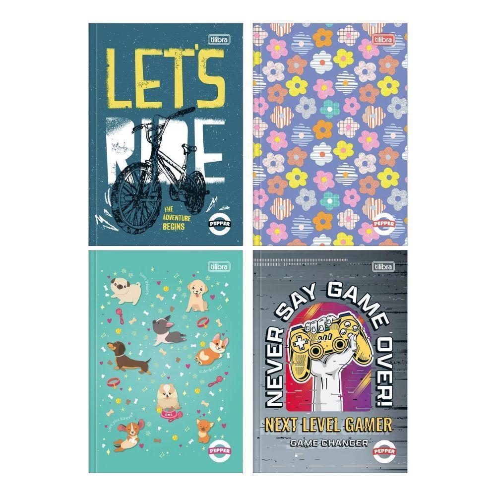 Caderno Brochura Capa Dura Pequeno 1/4 Pepper 80 Folhas Tilibra Estampa 1 - 3