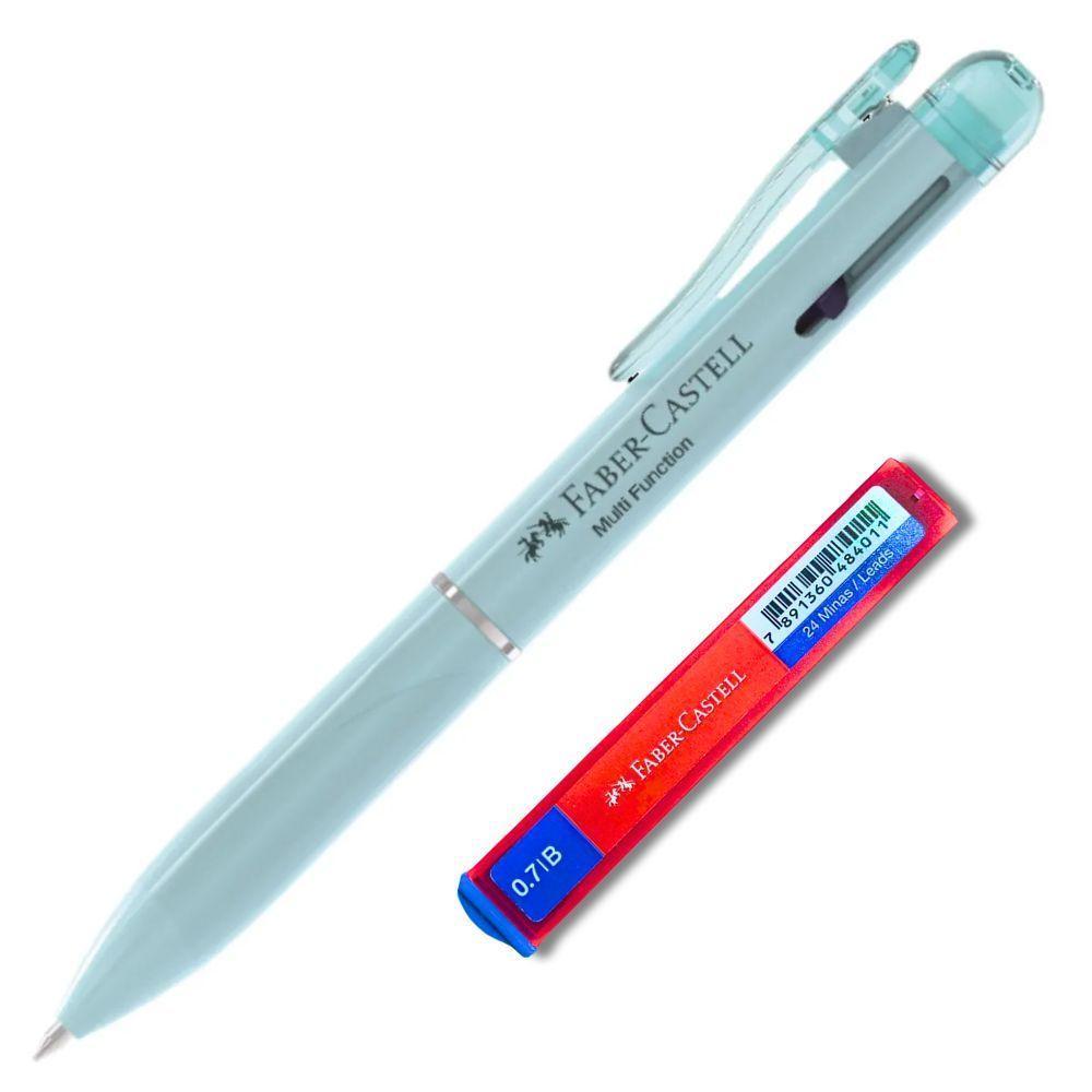 Lapiseira E Caneta Poly Multifunções 3 Em 1 Faber-castell Azul Pastel - 2