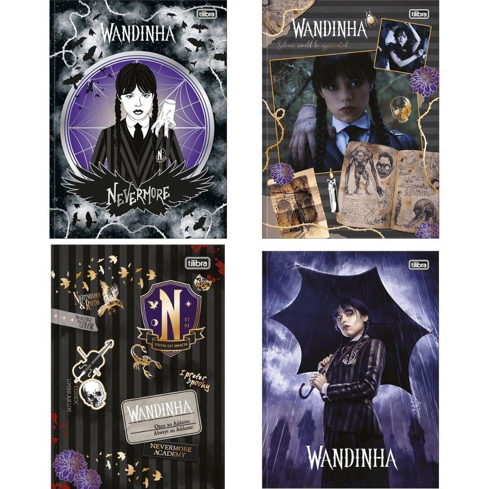 Caderno Brochura Capa Dura 1/4 Pequeno Wandinha 80 Folhas Tilibra Estampa 2 - 2