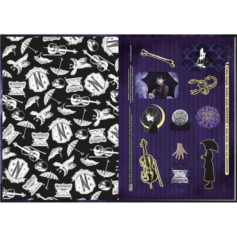 Caderno Brochura Capa Dura 1/4 Pequeno Wandinha 80 Folhas Tilibra Estampa 3 - 3