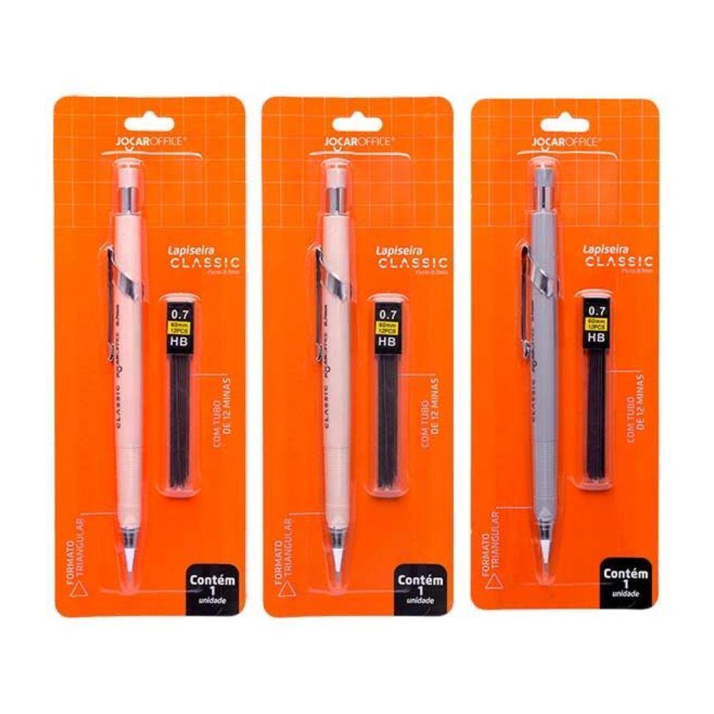 Lapiseira Triangular 0.7mm Com Tubo De 12 Grafites Classic Leonora Bege - 2