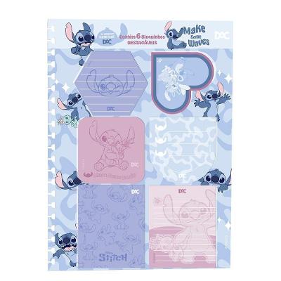 Bloco Para Anotações 6 Bloquinhos Compátivel Com Caderno Smart Universitário Disney Stitch