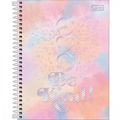 Caderno Espiral Capa Dura Colegial 1 Matéria Good Vibes 80 Folhas Tilibra Estampa 1