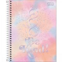 Caderno Espiral Capa Dura Colegial 1 Matéria Good Vibes 80 Folhas Tilibra Estampa 1 - 1