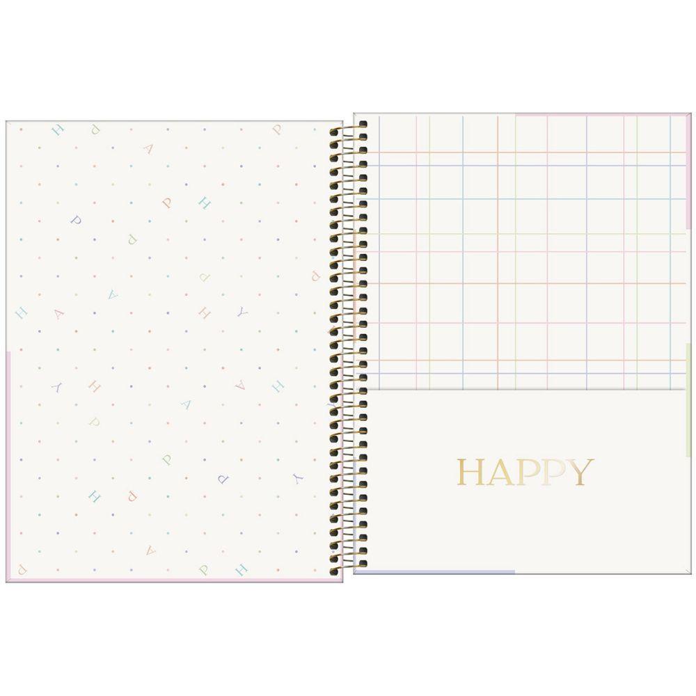 Caderno Espiral Capa Dura Universitário 1 Matéria Happy 80 Folhas Tilibra Connect Verde - 2