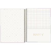 Caderno Espiral Capa Dura Universitário 1 Matéria Happy 80 Folhas Tilibra Connect Verde - 2