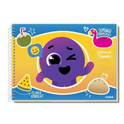 Caderno De Desenho Espiral Capa Dura Universitário Bolofofos 80 Folhas Credeal Estampa 3