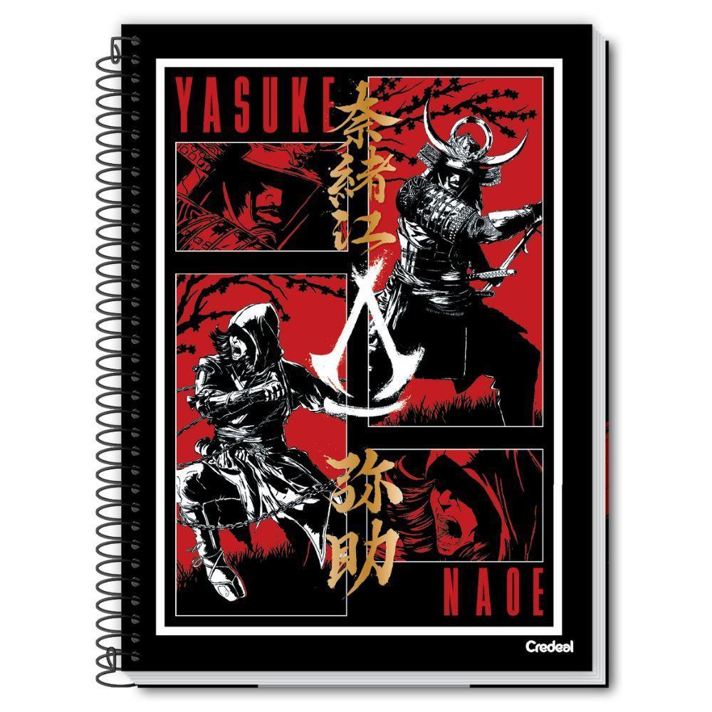 Caderno Espiral Universitário Capa Dura 1 Matéria 80f Assassins Creed Credeal Estampa 2 - 1