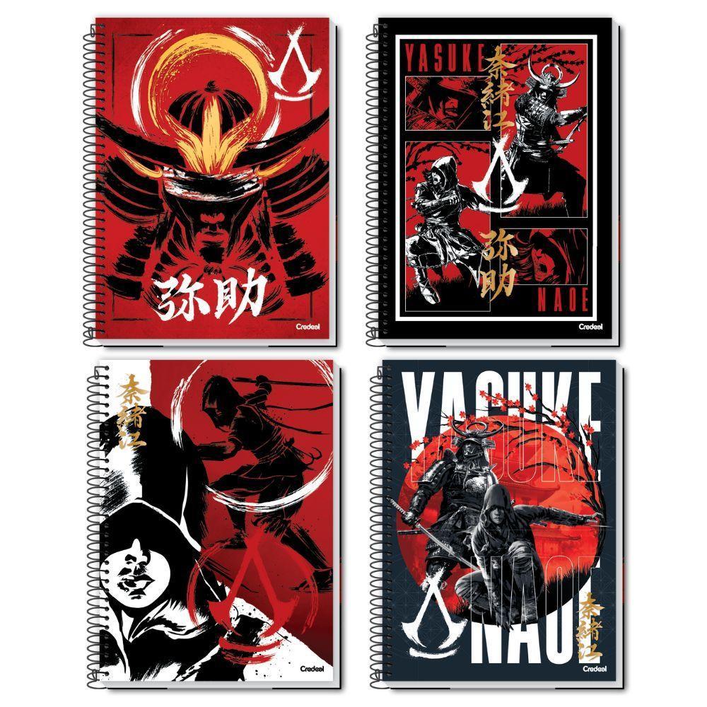 Caderno Espiral Universitário Capa Dura 1 Matéria 80f Assassins Creed Credeal Estampa 2 - 2