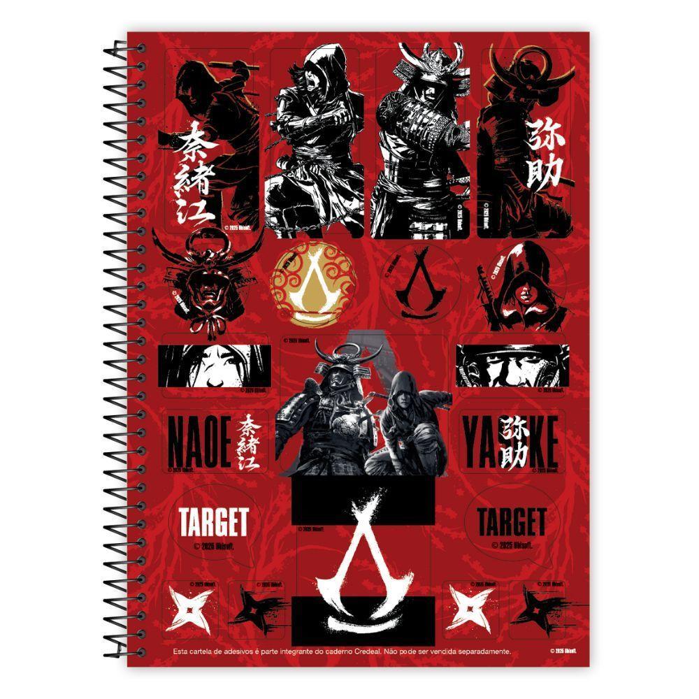 Caderno Espiral Universitário Capa Dura 1 Matéria 80f Assassins Creed Credeal Estampa 2 - 3