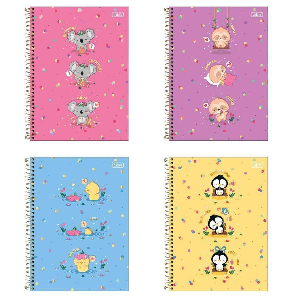 Caderno Espiral Capa Dura Universitário 1 Matéria Mellow 80 Folhas Tilibra Estampa 2 - 5