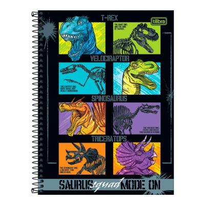 Caderno Espiral Capa Dura Universitário 1 Matéria Raptor 80 Folhas Estampa 8