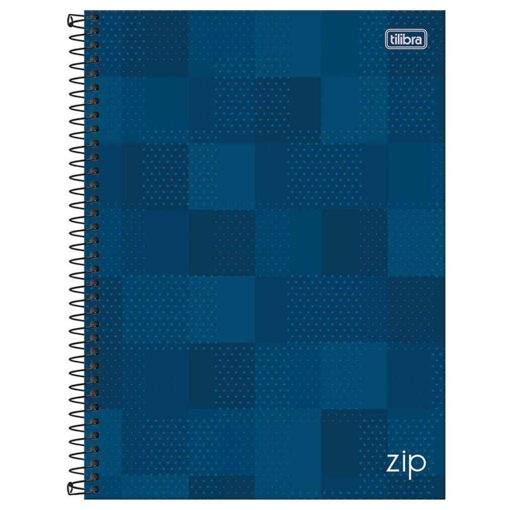 Caderno Espiral Capa Dura Universitário 1 Matéria 80 Folhas Zip Tilibra Azul - 1