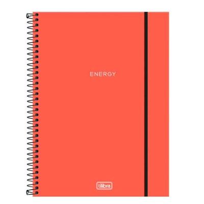 Caderno Espiral Universitário A4 10 Matérias 160 Folhas Capa Dura Energy Neon Tilibra Estampa 1