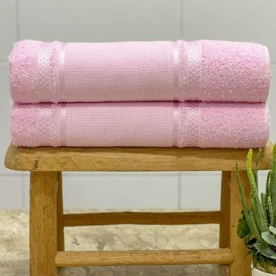Toalha De Banho Para Bordar Teka Criativa 70x135cm Rosa Claro