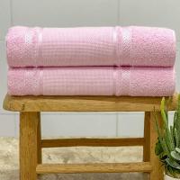 Toalha De Banho Para Bordar Teka Criativa 70x135cm Rosa Claro - 1